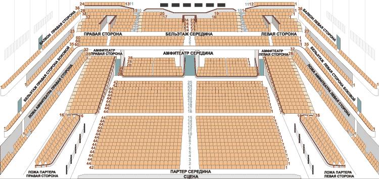 Бкз схема зала спб с местами октябрьский